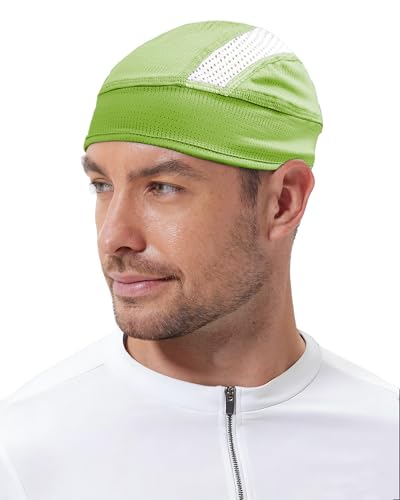 Cooling Skull Cap Breathable Mesh Helmet Liner Motorcycle Cycling - color: 1-grass Green