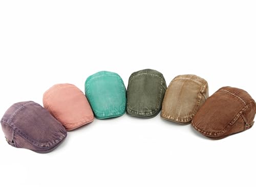 Cotton Newsboy Cap,Breathable Ivy Gatsby Cabbie Beret Hat for Men's Women Driving Hunting Golf - color: Denim Khaki