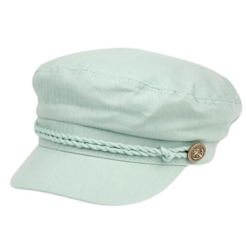 EPOCH Men's Summer Cotton Greek Fisherman Sailor Fiddler Driver Hat Flat Cap - color: Mint