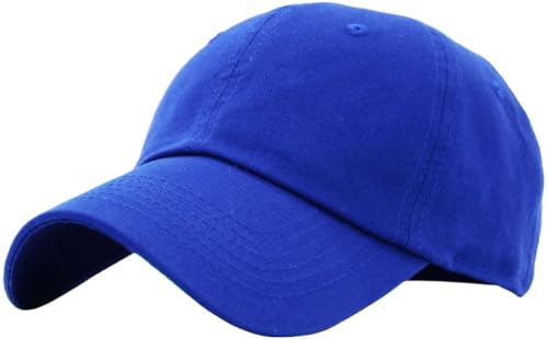 KBETHOS Classic Unisex Cotton Adjustable Low Crown Baseball Cap – Plain Dad Hat - color: Royal Blue (1 Pack)