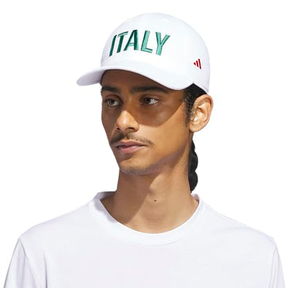 adidas Men's Ultimate Hat Baseball Cap - color: White/Bold Green/Pure Ruby Red/Italy