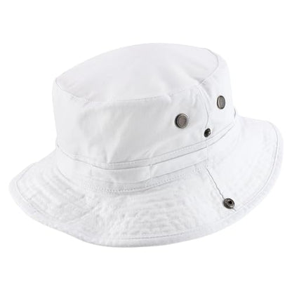 Armycrew Big Oversized Jungle Boonie Bucket Hat with Chin String Fits Upto XXXL - color: White, size: X-Large-XX-Large