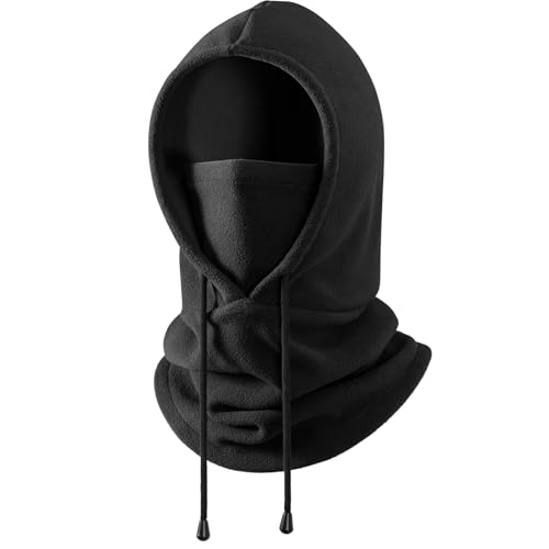 Winter Balaclava Ski Face Mask: Men Women Warm Windproof Face Cover Hat - color: Black