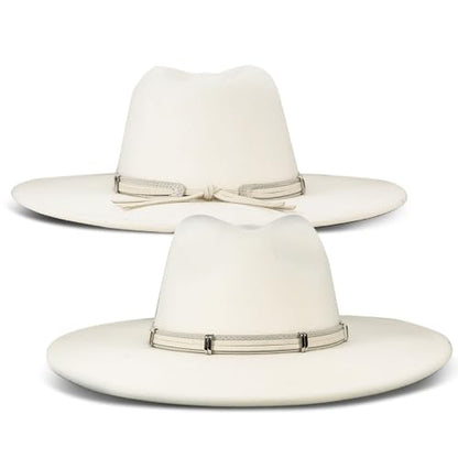 Lucky Brand Womens Ranger Hat | Wide Brim | Felt | Rancher | Americana | Western Inspired | Classic | Fashion | Cowboy - color: Wide Brim Ranger - Cream