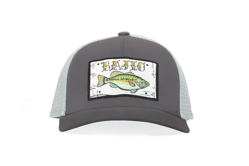 Bajío Fishing Hat - Performance, Corduroy and Twill Trucker Snapback - color: Bass - Grey - Patch