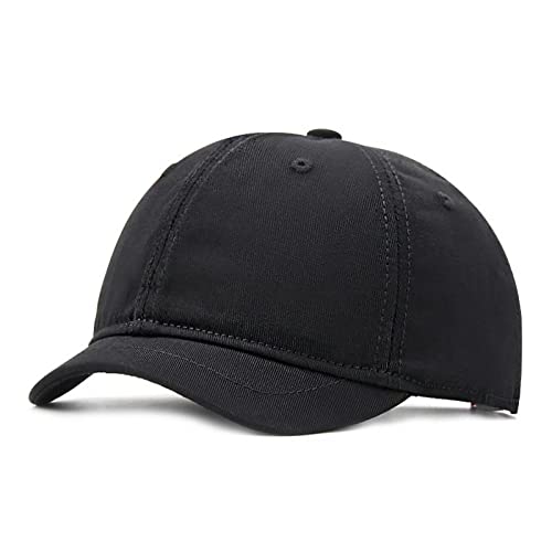 Faringoto Men's Cotton Short Brim Baseball Cap Casual Peaked Cap Ladies Versatile Equestrian Sun Hat - color: 01-black