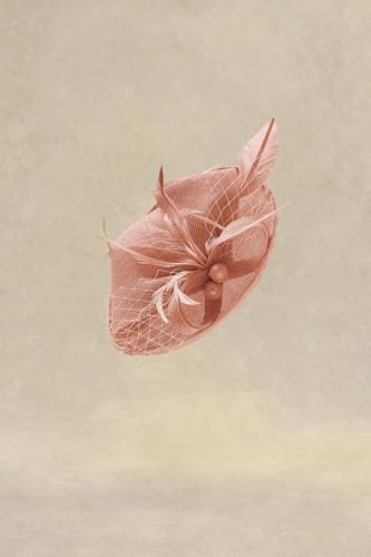 BABEYOND Fascinators Hats for Women Tea Party Pillbox Sinamay Derby Hat - color: Nude Pink