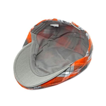 2 Pack Men's Plaid Cotton Flat Newsboy Ivy Cabbie Golf Gatsby Cap Hat - color: 770oc