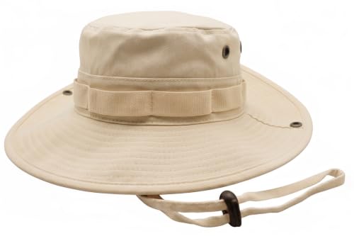 High Qualty Sun Hat 100% Cotton Size Adjustable Men Women Fishing Outdoor UPF 50+ Breathable Boonie Hat Summer UV Protection - color: Ivory