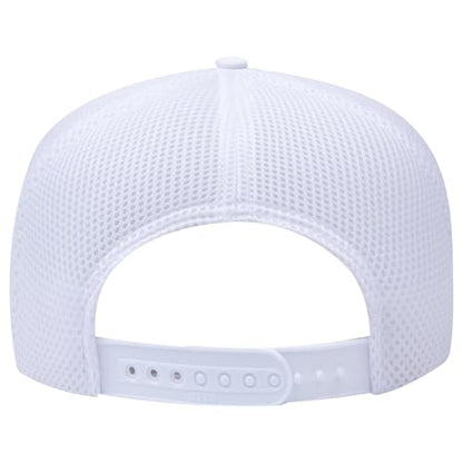 OTTO Cap 5 Panel High Crown Air Mesh Back Trucker Hat | Bulk Packs - color: 016 - White