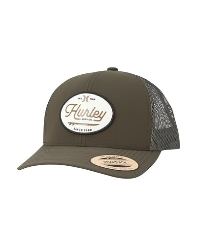 Hurley Mens Hat Beach Break Trucker Water Resistant Baseball Cap - color: Olive Canvas