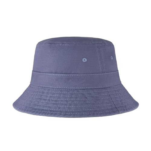 Hot Summer Bucket Hat - Trendy Cotton Sun Hat for Beach, Golf, Fishing - color: Blueberry