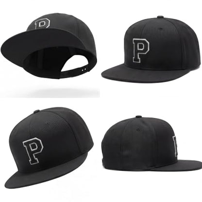 I&W Hatgear Mens 3D Silicone A-Z Patch Varsity Initial Letters Snapback Hat - color: Initial P