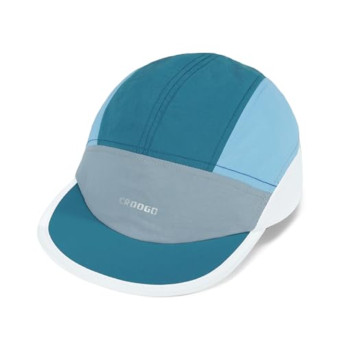 Clakllie Multicolor Short Brim Cap for Men Quick Dry 5 Panel Running Hat - color: Crsb09-aquablue
