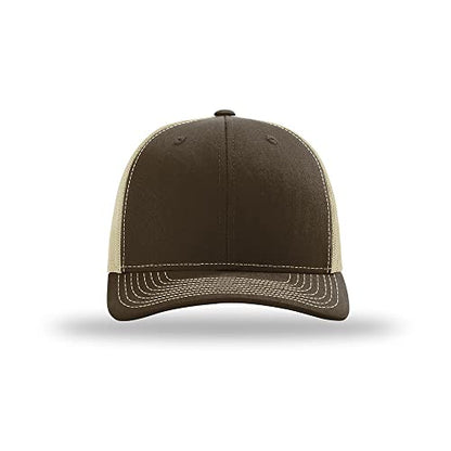 Richardson 112 Classic Six-Panel Adjustable Snapback Trucker Cap - color: Brown/Khaki