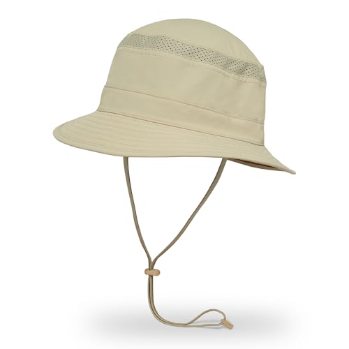 Sunday Afternoons Solar Bucket Hat UPF 50+ Outdoor Hat - color: Cream, size: Medium