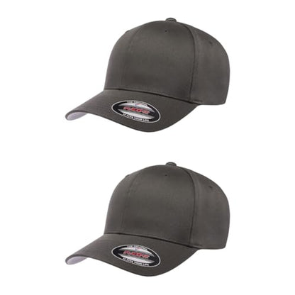 Flexfit Wooly Combed 6-Panel Structured Baseball Cap | Stretch Fitted - color: Dark Grey, size: Large-X-Large