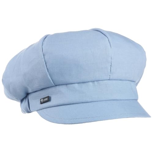 Lipodo Classic Baker Boy Cap Made in Italy Linen Cotton Ladies Elastic Band Spring Summer - color: Light Blue