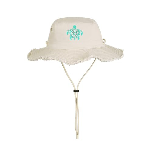 Bucket Hats Sun Hat UV Protection Packable Fishing Hats for Women Lightweight Hiking Hat - color: Sea Turtle