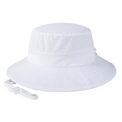 VOBOOM Unisex Wide Brim UV Protection Fishing Sun Hat - color: White