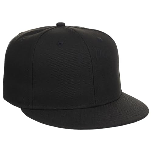 Lids Blank Dime Color UV Adjustable Snapback Hat – Flat Bill Hat for Men & Women – Comfortable Fit, Premium Everyday Style Black/Black