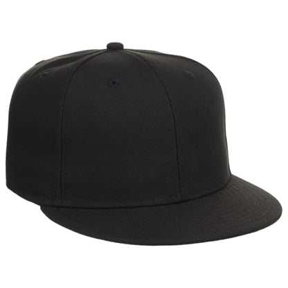 Lids Blank Dime Color UV Adjustable Snapback Hat – Flat Bill Hat for Men & Women – Comfortable Fit, Premium Everyday Style Black/Black
