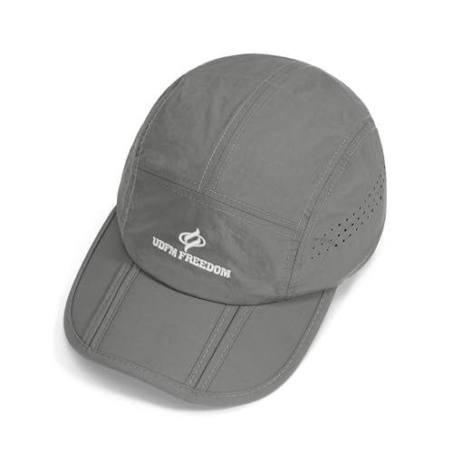 Clakllie Quick Dry 5 Panel Cap for Men Summer Folding Outdoor Hat Breathable Baseball Cap Unstructured Running Hiking Hats - color: Bs26zd01-mediumgray