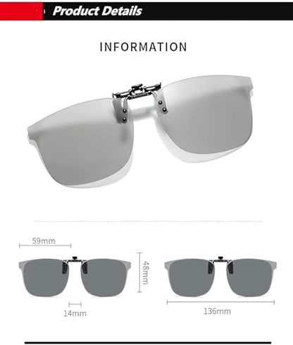 Clip on Flip up Polarized Lens For Prescription Glasses UV Protection Sunglasses (Clear lenses not Polarized) - color: Am05 Greyblue