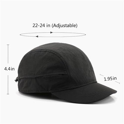 Short Brim Quick-Dry Lightweight Breathable Polyester Baseball Cap Adjustable Drawstring Dad Hat Outdoor Men Women - color: Grey