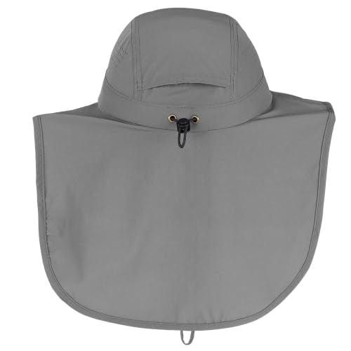 Connectyle UPF 50+ Sun Hat with Neck Flap Wide Brim Bucket Hats Breathable Fishing Hiking Gardening Safari Hat for Men Women - color: Dark Grey