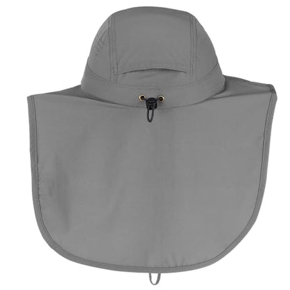 Connectyle UPF 50+ Sun Hat with Neck Flap Wide Brim Bucket Hats Breathable Fishing Hiking Gardening Safari Hat for Men Women - color: Dark Grey
