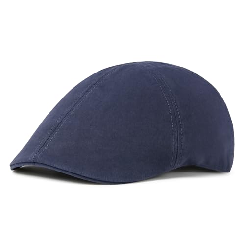 BOTVELA Men Cotton Ivy Irish Gatsby Cabbie Newsboy Cap - color: Navy, size: 7 3/4