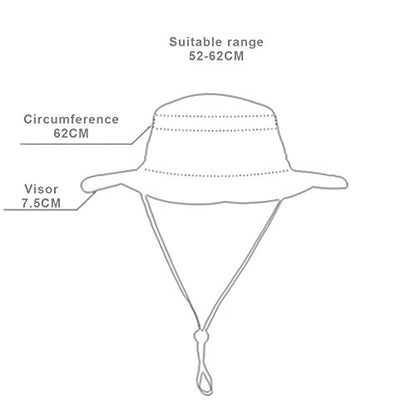 EONPOW Fishing Hats Windproof UPF50+ UV Protection Bucket Beach Mesh Sun Hat 56-61cm - color: Black