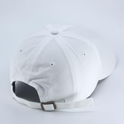 Washed Canvas Combed Cotton Unstructured Soft Crown Adjustable Dad Hat Baseball Cap - color: White 96r