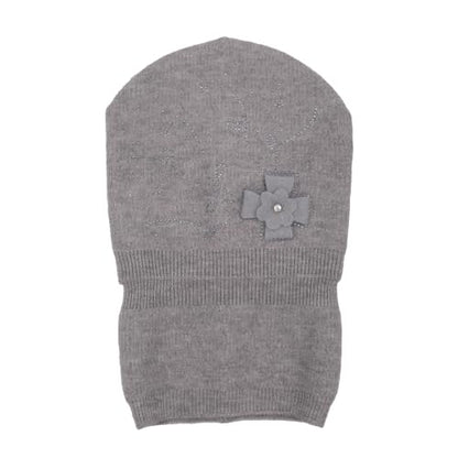 ZLYC Women Floral Slouchy Beanie Hat Double Layer Winter Knit Skull Cap - color: Floral Gray