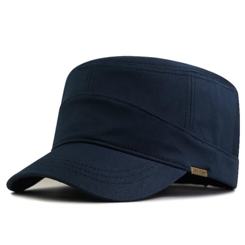 FASHIXD Army XXL Hat Military Cap Plus Size Hats for Men Short Bill Hat Cadet Cap - color: Dark Blue, size: XX-Large