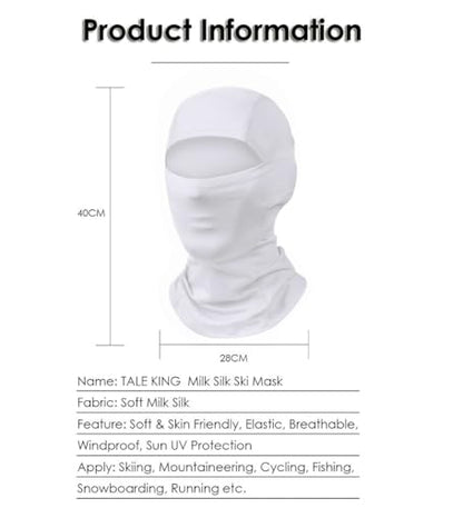 Ski Mask Balaclava Motorcycle Summer Face Mask Shiesty Mask for Men Women - color: A White + White