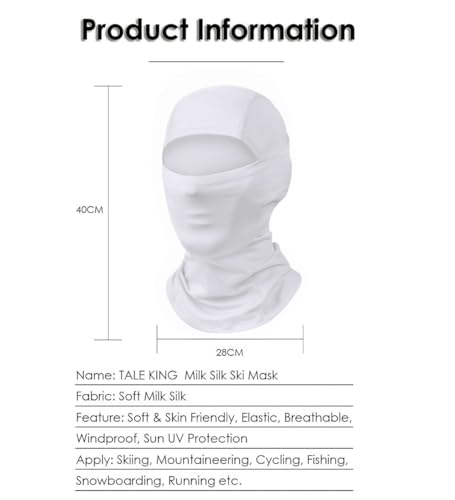 Ski Mask Balaclava Motorcycle Summer Face Mask Shiesty Mask for Men Women - color: A White + White