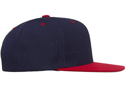 Flexfit Unisex Adult Yp Classics Premium Snapback Cap – 2-Tone - color: Navy/Red