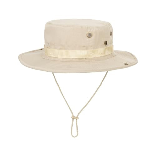 Men-Women-Fishing-Hat Sun-Protection-Safari-Cap Outdoor-Camping Bucket Hat - color: Beige
