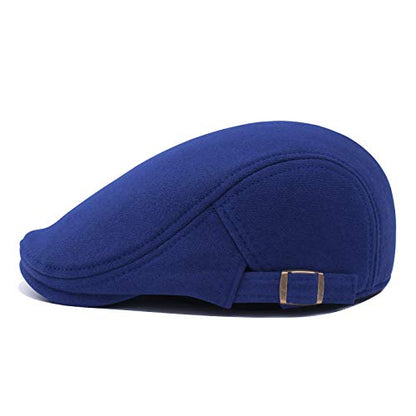 VOBOOM Men Newsboy Cap Cotton Flat Ivy Gatsby Driving Hat - color: Royal Blue
