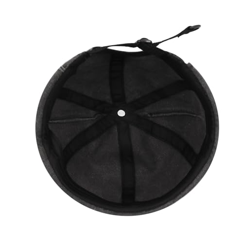 Cute Cat Ear Beanie Hats for Women Men Washed Cotton Brimless Docker Cap Retro Rolled Cuff Skull Cap - color: Black Gray