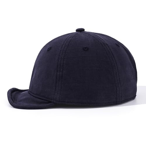Soft Short Brim Hats for Men Cotton Trucker Hats Flip Up Short Bill Baseball Cap Low Profile Dad Hat Umpire Sun Hats - color: Mg-pdym2584-blue