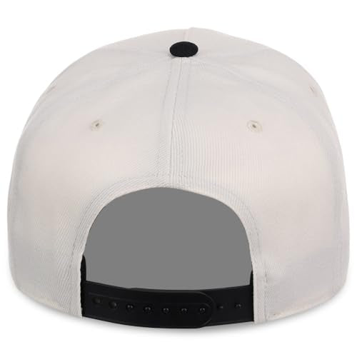 Lids Blank Hook Shot A-Frame Adjustable Snapback Hat – Breathable Mesh & Lightweight | Curved Bill | One Size Fits Most - color: Ivory/Black