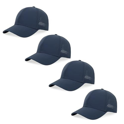 Quick Dry Baseball Cap Curved Brim Snapback Hat Mesh for Men Women - color: Navy*4