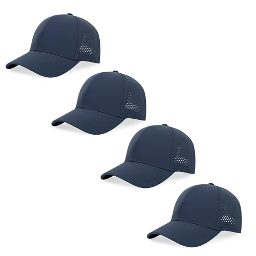 Quick Dry Baseball Cap Curved Brim Snapback Hat Mesh for Men Women - color: Navy*4