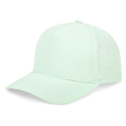 5 Panel Baseball Cap Quick Dry Mesh Snapback Hat for Women Men - color: Aquagreen