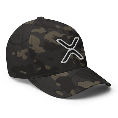 FX XRP Fitted Hat Embroidered Curved Bill Mid Crown Closed-Back Structured Twill Cap - color: Multicam Black, size: Large-X-Large