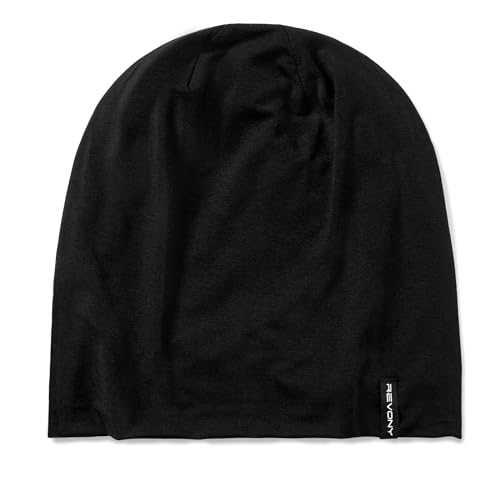 Summer T-Shirt Beanie for Men & Women - Soft Modal - Slouchy Style - color: Black