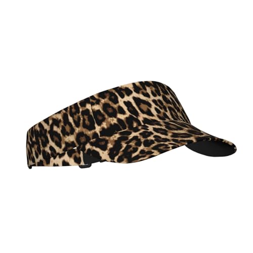 Sports Sun Visor Hats Adjustable Men Women Lightweight Packable Cooling Empty Top Visor Hat for Running, Tennis, Golf - color: Leopard Cheetah Print, size: 1-2